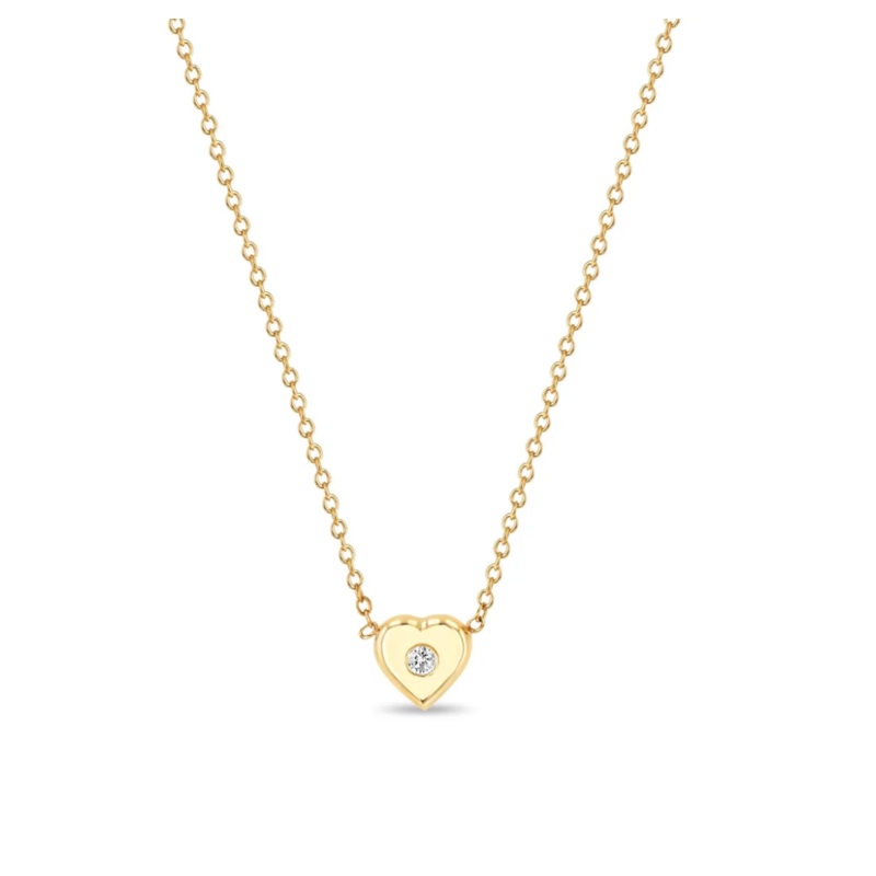 14K DIAMOND NUGGET HEART PENDANT NECKLACE