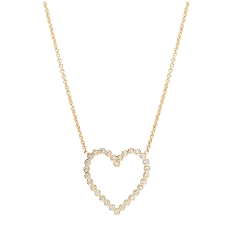 14K Gold Open Heart Necklace