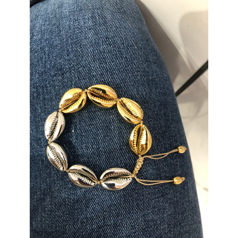 Two Tone Puka Shell Bracelet